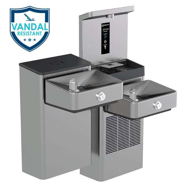 Haws 1212SV | Hi - Lo Vandal - Resistant Bottle Filling Station & Fountain | 8 GPH - BottleFillingStations.com