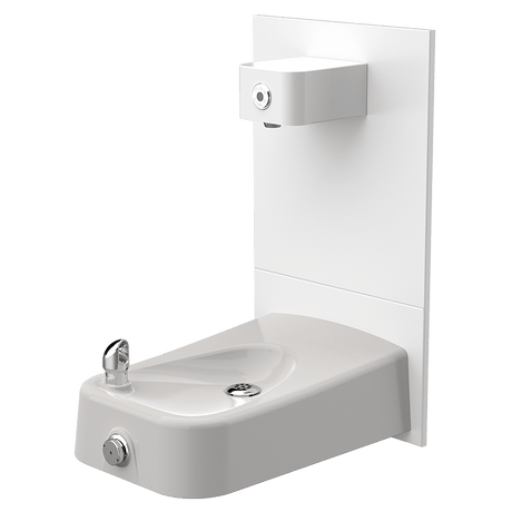 Haws 1311S | Vandal - Resistant White Enameled Iron Fountain & Bottle Filler | 1 GPM - BottleFillingStations.com