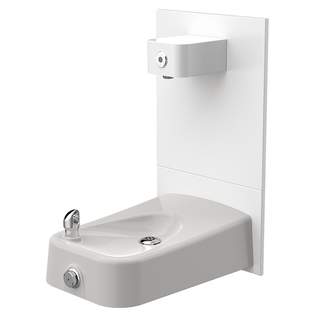 Haws 1311S | Vandal - Resistant White Enameled Iron Fountain & Bottle Filler | 1 GPM - BottleFillingStations.com