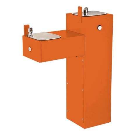 Haws 3300 | Outdoor Vandal - Resistant Steel Pedestal Fountain | 0.45 GPM - BottleFillingStations.com