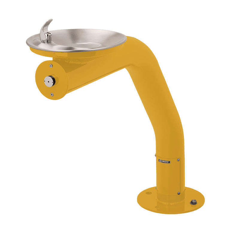 Haws 3380 | Outdoor Vandal - Resistant Steel Pedestal Fountain | 0.45 GPM - BottleFillingStations.com