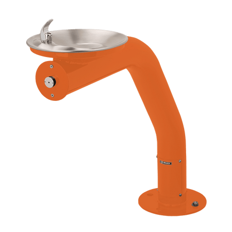 Haws 3380 | Outdoor Vandal - Resistant Steel Pedestal Fountain | 0.45 GPM - BottleFillingStations.com