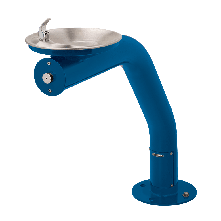 Haws 3380 | Outdoor Vandal - Resistant Steel Pedestal Fountain | 0.45 GPM - BottleFillingStations.com