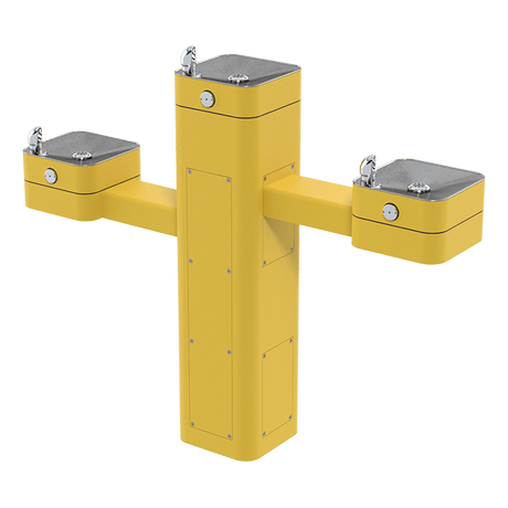 Haws 3603 | Vandal - Resistant Outdoor Stainless Steel Pedestal Fountain | 0.45 GPM - BottleFillingStations.com
