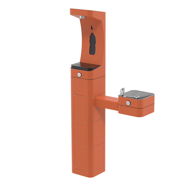 Haws 3611 | Vandal - Resistant Outdoor Pedestal Bottle Filler & Fountain | 1 GPM - BottleFillingStations.com