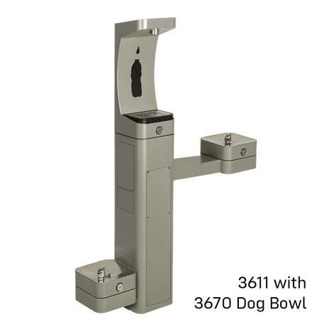 Haws 3611 | Vandal - Resistant Outdoor Pedestal Bottle Filler & Fountain | 1 GPM - BottleFillingStations.com