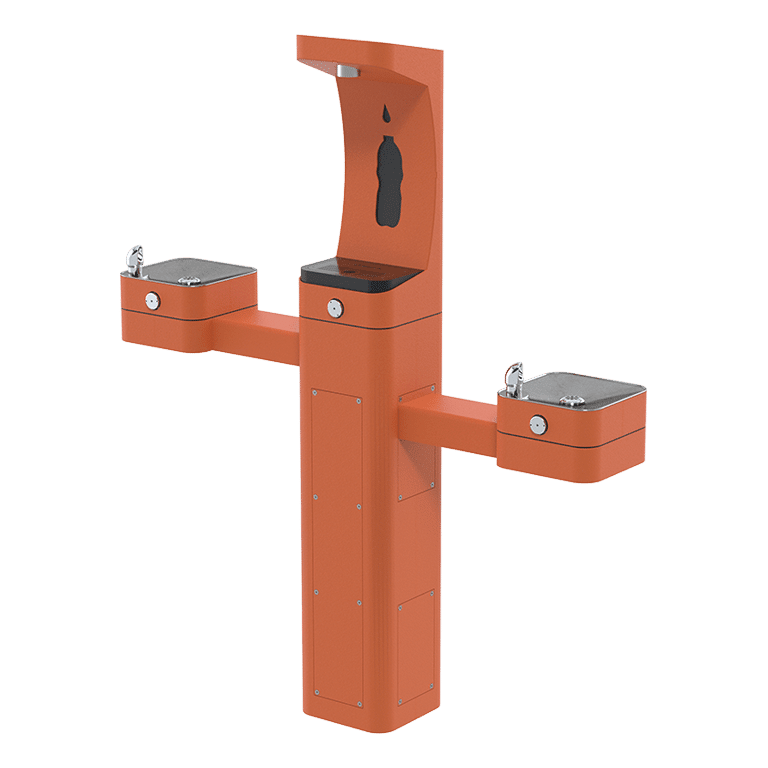 Haws 3612F | Vandal - Resistant Outdoor Filtered Bottle Filler & Dual Fountain | 1 & 0.45 GPM - BottleFillingStations.com
