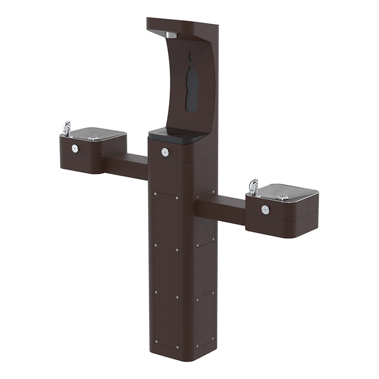 Haws 3612F | Vandal - Resistant Outdoor Filtered Bottle Filler & Dual Fountain | 1 & 0.45 GPM - BottleFillingStations.com