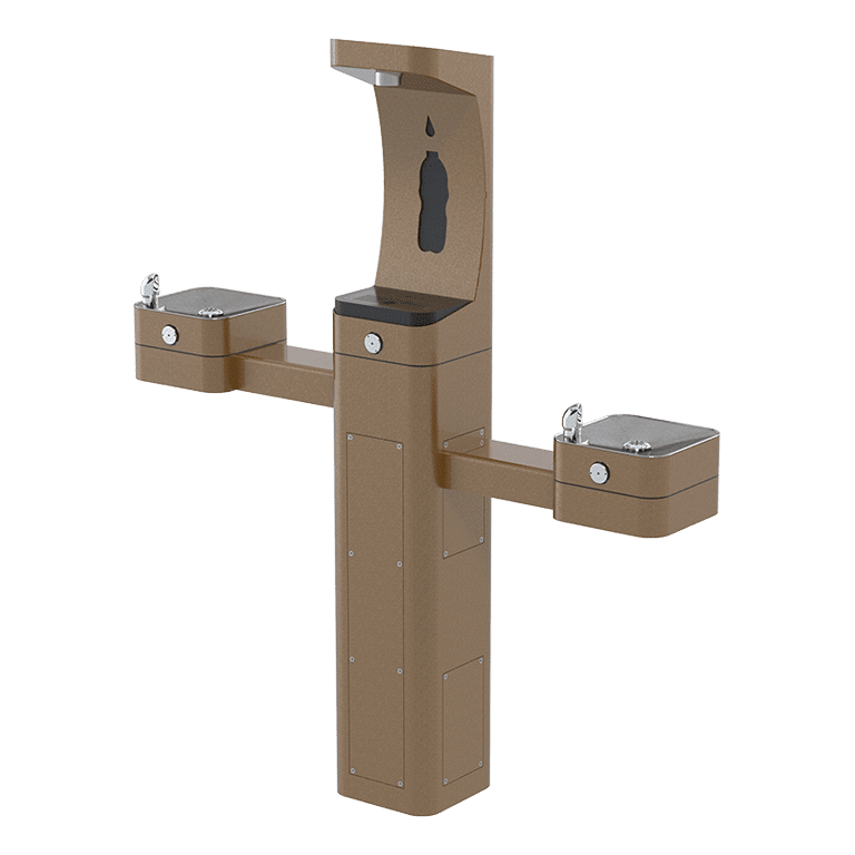 Haws 3612F | Vandal - Resistant Outdoor Filtered Bottle Filler & Dual Fountain | 1 & 0.45 GPM - BottleFillingStations.com
