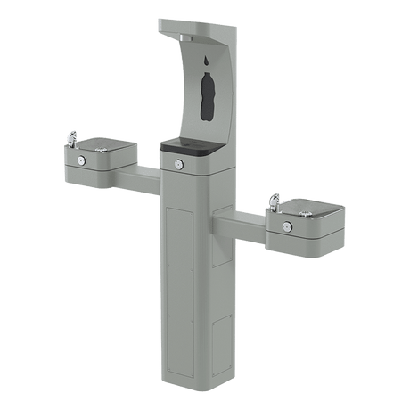 Haws 3612F | Vandal - Resistant Outdoor Filtered Bottle Filler & Dual Fountain | 1 & 0.45 GPM - BottleFillingStations.com