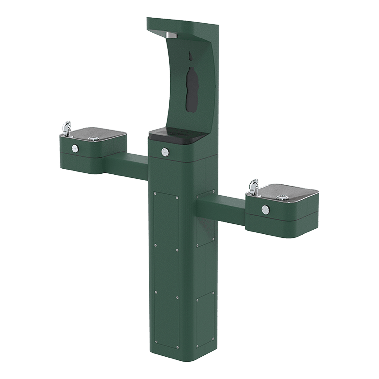 Haws 3612F | Vandal - Resistant Outdoor Filtered Bottle Filler & Dual Fountain | 1 & 0.45 GPM - BottleFillingStations.com