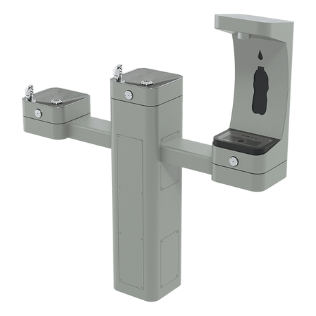 Haws 3612FBFA | Outdoor Filtered Bottle Filler & Dual Fountain | 1 GPM - BottleFillingStations.com
