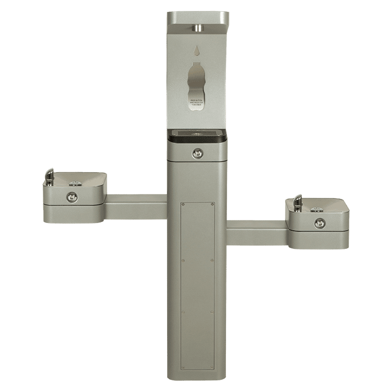 Haws 3612FR | Freeze - Resistant Outdoor Bottle Filler & Dual Fountain | 1 GPM - BottleFillingStations.com