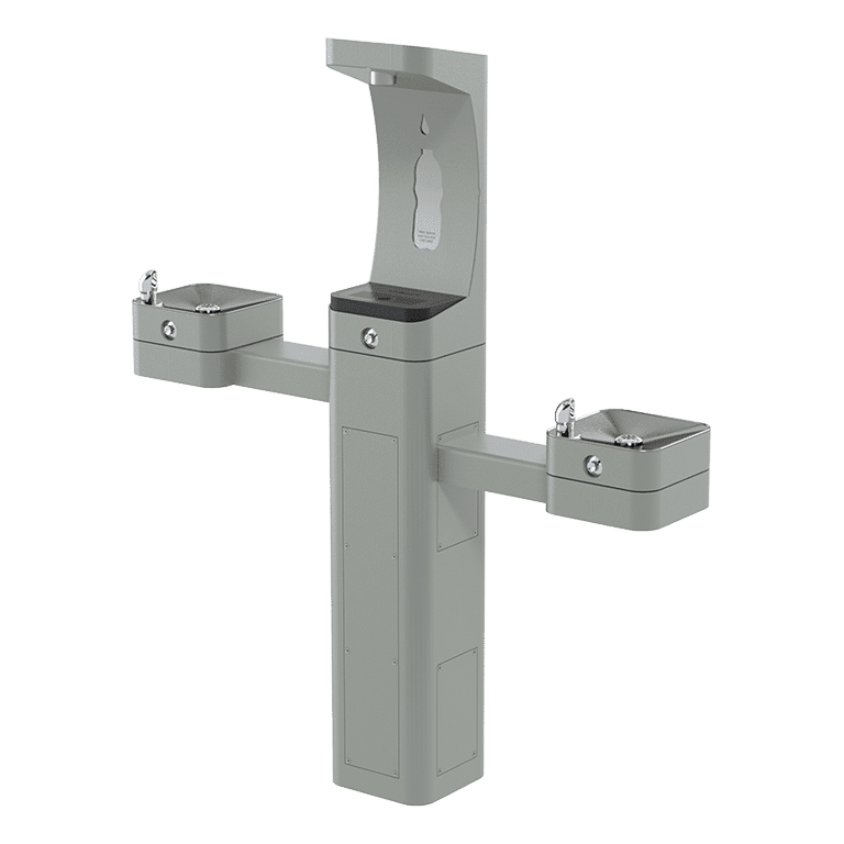 Haws 3612FR | Freeze - Resistant Outdoor Bottle Filler & Dual Fountain | 1 GPM - BottleFillingStations.com