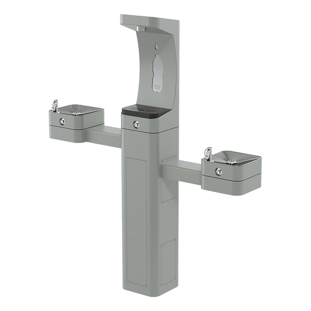 Haws 3612FR | Freeze - Resistant Outdoor Bottle Filler & Dual Fountain | 1 GPM - BottleFillingStations.com
