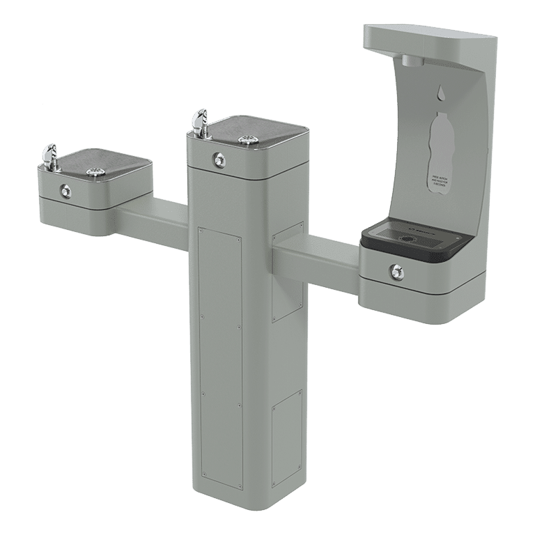 Haws 3612FRBFA | Freeze - Resistant Outdoor Dual Fountain & Bottle Filler | 1 GPM - BottleFillingStations.com