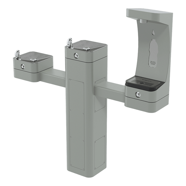 Haws 3612FRBFA | Freeze - Resistant Outdoor Dual Fountain & Bottle Filler | 1 GPM - BottleFillingStations.com