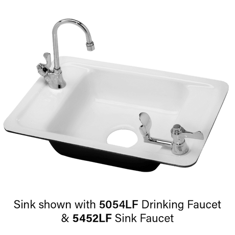 Haws 4110ADA | Enameled Iron Deck Sink | 24" x 16" x 5" Deep - BottleFillingStations.com
