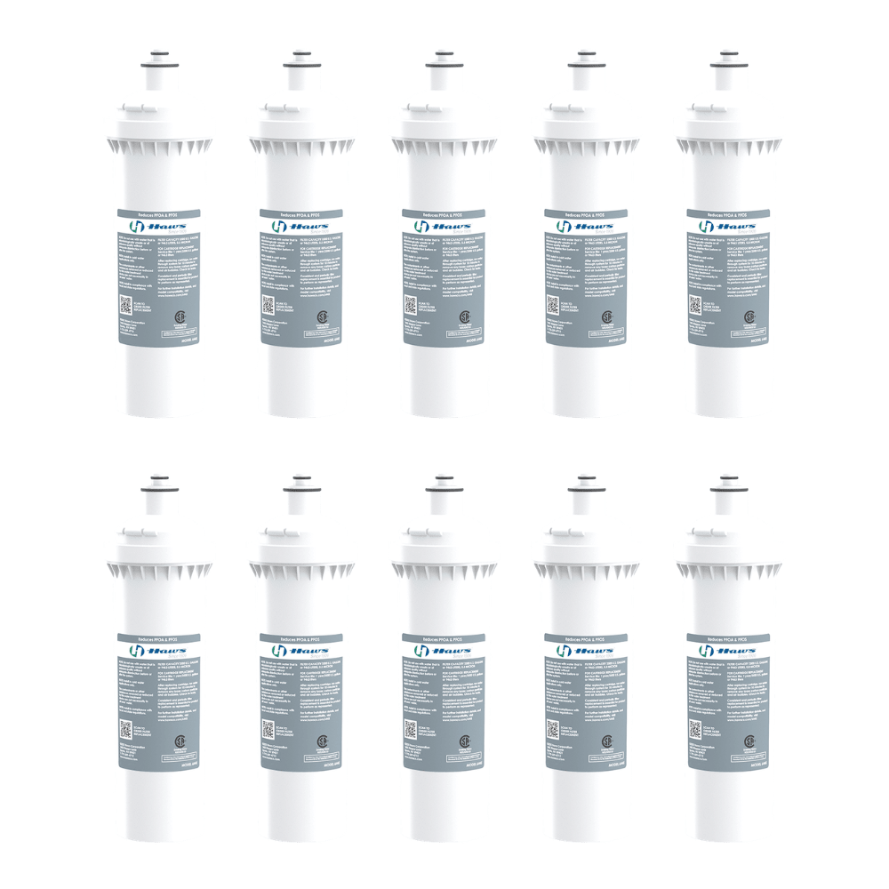 Haws 6445 - C | PFOA/PFOS (PFAS) Drinking Water Filter | 2,500 Gal., 12 Pack - BottleFillingStations.com