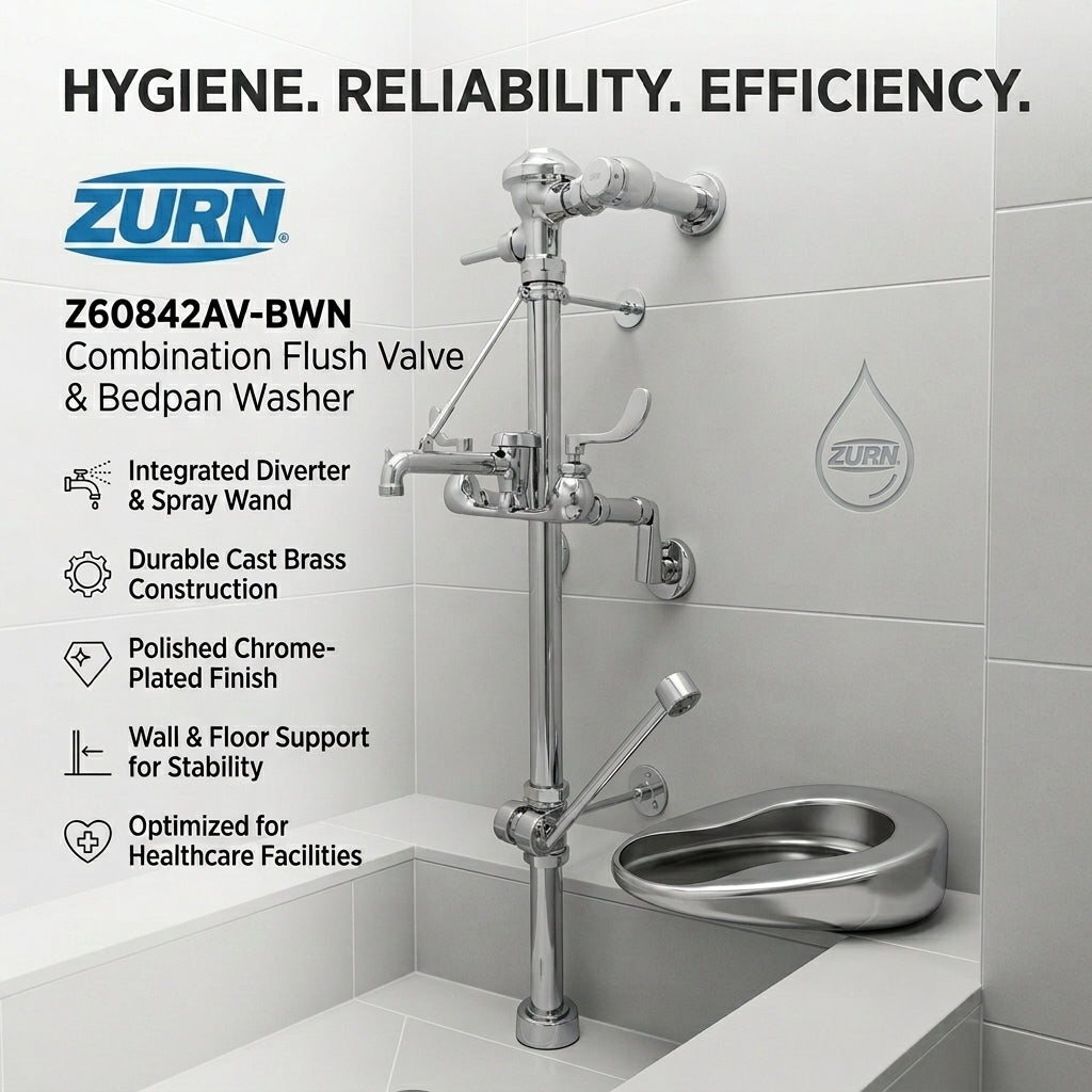 Zurn Z60842AV-BWN | Manual Bedpan Washer Flush Valve & Clinical