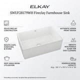 Elkay SWUF28179WH | Fireclay Single Bowl Farmhouse Sink | 30" x 19-15/16", White