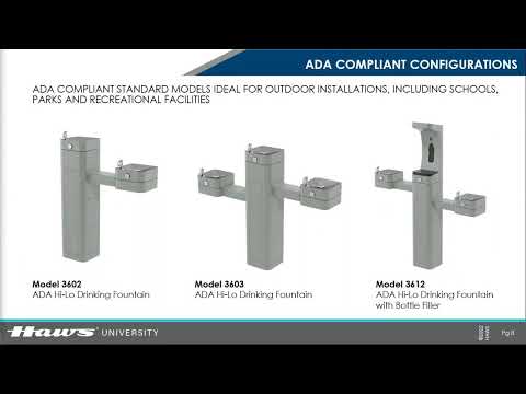 Haws 3612 | Vandal-Resistant Outdoor Bottle Filler & Drinking Fountain | 1 GPM
