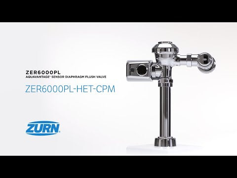 Zurn ZER6000PL-CPM | Sensor Operated Battery Powered Flush Valve for Water Closets | 1.28 - 3.5 GPF