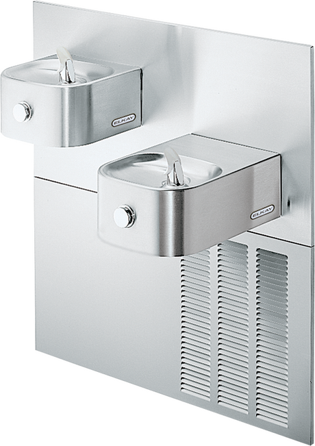 Elkay ERFPM28K | In-wall Bi-level Soft-sides Drinking Fountain | Filterless, Refrigerated, Stainless Steel - BottleFillingStations.com