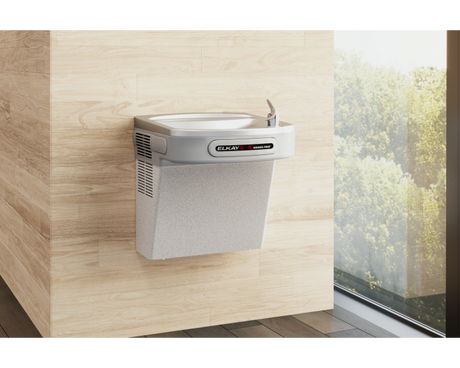 Elkay EZO8L | Wall-mount EZ-style Drinking Fountain | Filterless, Refrigerated, Hands-free, Granite Gray - BottleFillingStations.com