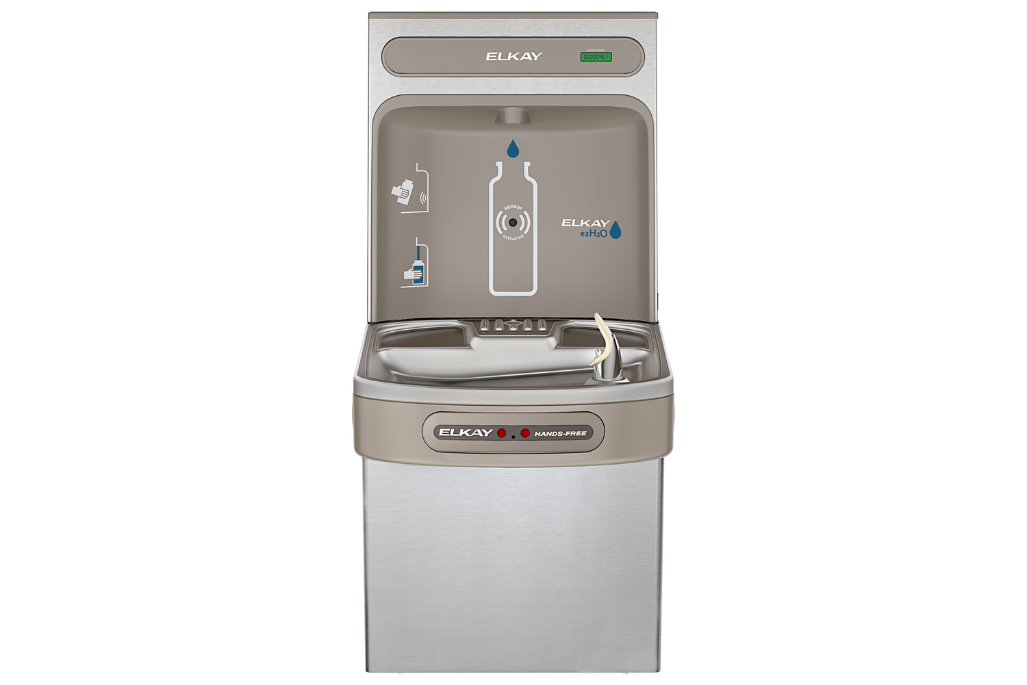 Elkay EZO8WSSK | Wall-mount Bottle Filling Station | Filterless, Refrigerated, EZ-style fountain, Hands-free, Stainless Steel
