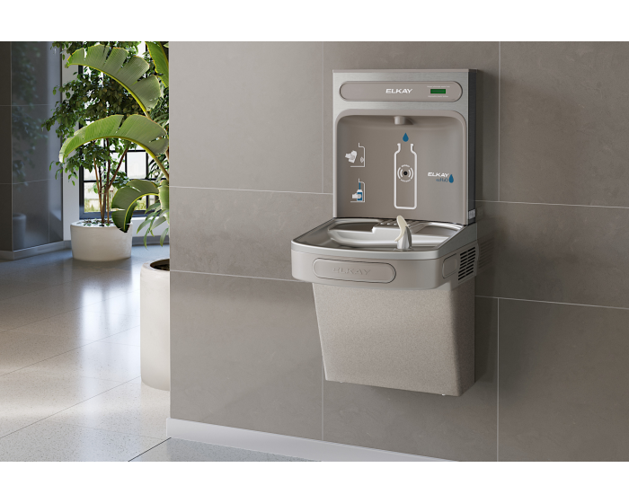 Elkay EZS8WSLK | Wall-mount Bottle Filling Station | Filterless, Refrigerated, EZ-style fountain, Granite Gray - BottleFillingStations.com