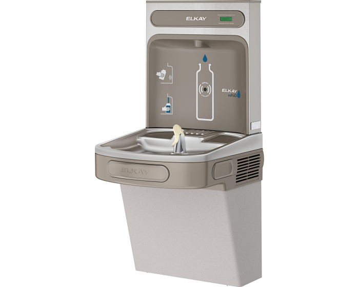 Elkay EZS8WSLK | Wall-mount Bottle Filling Station | Filterless, Refrigerated, EZ-style fountain, Granite Gray - BottleFillingStations.com