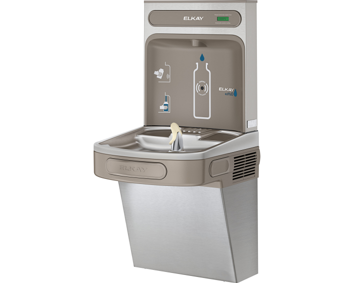 Elkay EZS8WSSK | Wall-mount Bottle Filling Station | Filterless, Refrigerated, EZ-style fountain, Stainless Steel - BottleFillingStations.com