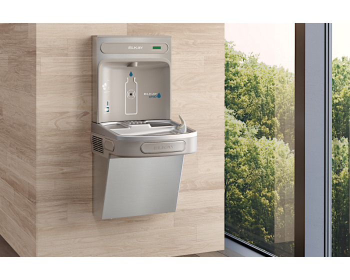 Elkay EZS8WSSK | Wall-mount Bottle Filling Station | Filterless, Refrigerated, EZ-style fountain, Stainless Steel - BottleFillingStations.com