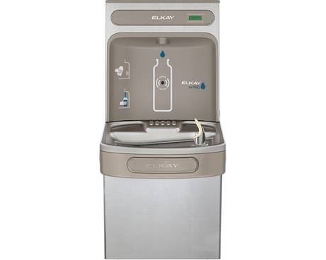 Elkay EZS8WSSK | Wall-mount Bottle Filling Station | Filterless, Refrigerated, EZ-style fountain, Stainless Steel - BottleFillingStations.com