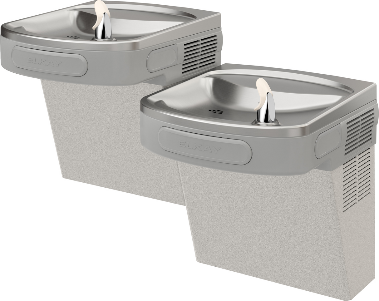 Elkay EZSTL8LC | Wall-mount Versatile Bi-Level Drinking Fountain | Filterless, Refrigerated, EZ-style, Granite Gray - BottleFillingStations.com