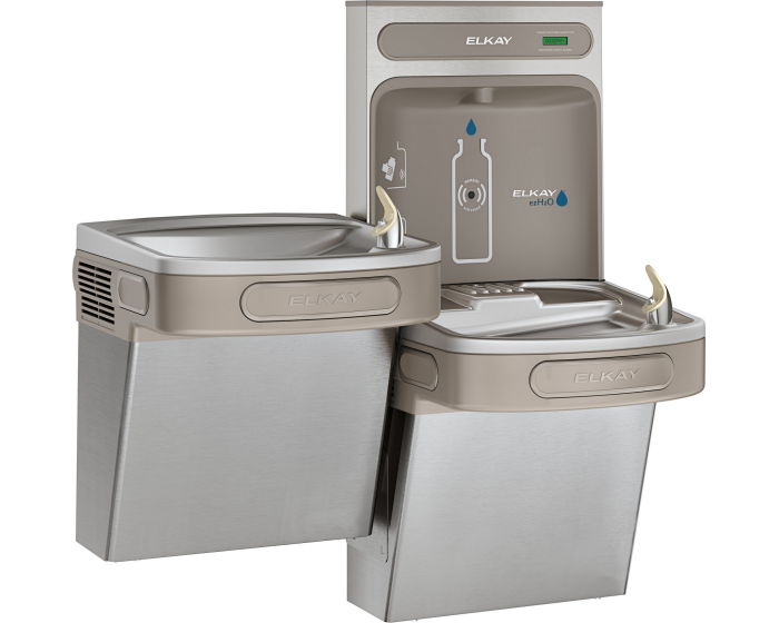 Elkay EZSTL8WSSK  | Wall-mount Versatile Bi-Level Bottle Filling Station | Filterless, Refrigerated, EZ-style fountains, Stainless Steel - BottleFillingStations.com