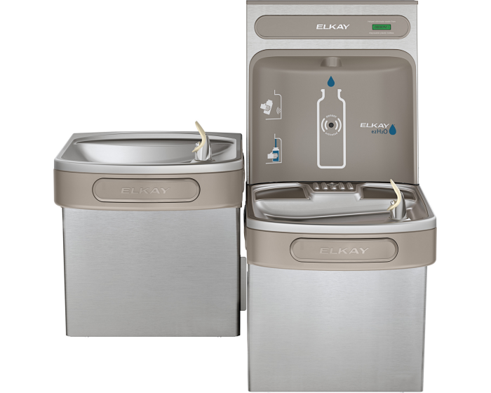 Elkay EZSTL8WSSK  | Wall-mount Versatile Bi-Level Bottle Filling Station | Filterless, Refrigerated, EZ-style fountains, Stainless Steel - BottleFillingStations.com