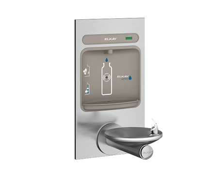 Elkay EZWS-EDFPBM114K | In-wall  Bottle Filling Station | Filterless, Non-refrigerated, SwirlFlo fountain, Stainless Steel (Comes with Mounting frame)