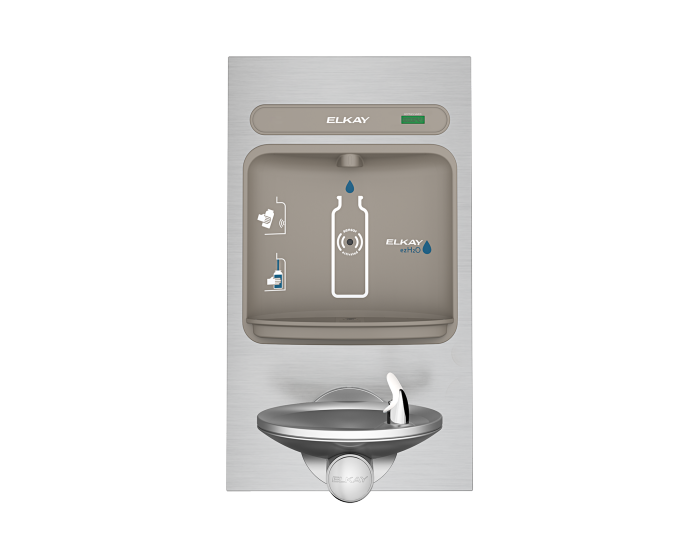 Elkay EZWS-EDFPBM114K | In-wall  Bottle Filling Station | Filterless, Non-refrigerated, SwirlFlo fountain, Stainless Steel (Comes with Mounting frame)