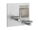 Elkay EZWS-EDFPBM117K | In-wall Bi-Level Bottle Filling Station | Filterless, Non-refrigerated, SwirlFlo fountains, Stainless Steel (Comes with Mounting frame) - BottleFillingStations.com