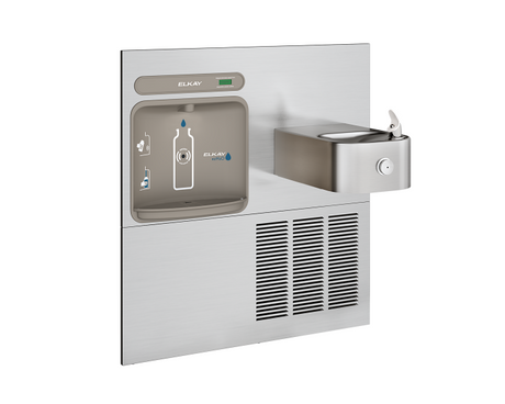 Elkay EZWS-ERFP8-RF | In-wall Retrofit Bottle Filling Station | Filterless, Refrigerated, For use with Soft-sides fountains, Stainless Steel - BottleFillingStations.com