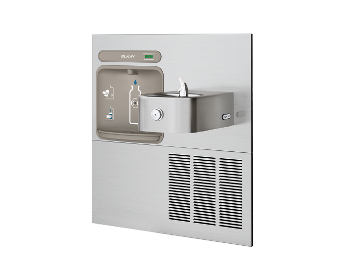 Elkay EZWS-ERFP8-RF | In-wall Retrofit Bottle Filling Station | Filterless, Refrigerated, For use with Soft-sides fountains, Stainless Steel - BottleFillingStations.com