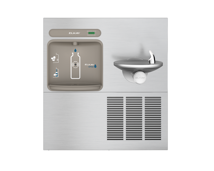 Elkay EZWS-ERPB8-RF  | In-wall Retrofit Bottle Filling Station | Filterless, Refrigerated, For use with SwirlFlo fountains, Stainless Steel - BottleFillingStations.com