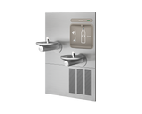 Elkay EZWS-ERPBM28K | In-wall Bi-Level Bottle Filling Stations l Filterless, Refrigerated, SwirlFlo fountains, Stainless Steel (comes with a Mounting Frame) - BottleFillingStations.com