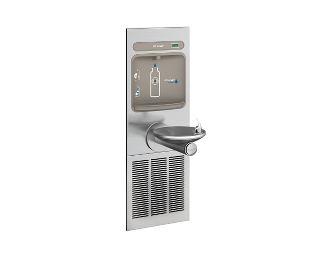 Elkay EZWS-ERPBM8K | In-wall Bottle Filling Stations l Filterless, Refrigerated, SwirlFlo fountains, Stainless Steel (comes with a Mounting Frame) - BottleFillingStations.com