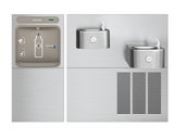 Elkay EZWS-SS28K | In-wall Bi-level Bottle Filling Station | Filterless, Refrigerated, Soft-sides drinking fountains, Stainless Steel color finish - BottleFillingStations.com