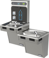 Halsey Taylor HTHB-HACDBLPV-WF | Wall-mount Bi-level Bottle Filling Station | Filtered, Non-refrigerated, HAC-style fountain, Platinum Vinyl color finish