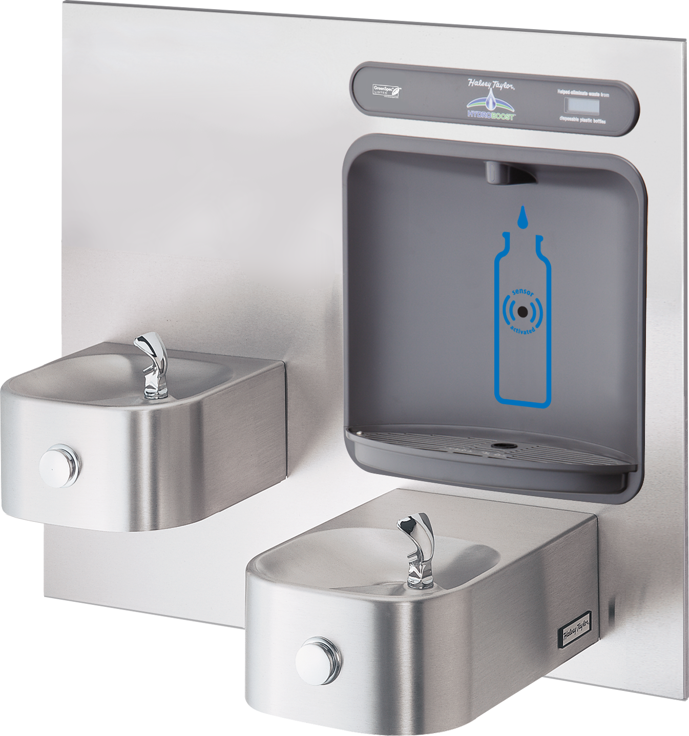 Halsey Taylor HTHB-HRFSEBP-I | In-wall Bi-level Bottle Filling Station | Filterless, Non-Refrigerated, Contour fountains