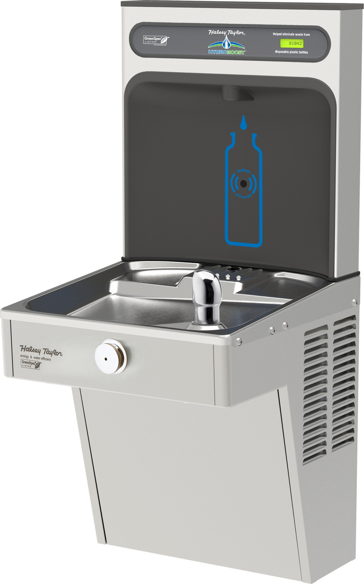 Halsey Taylor HTHB-HVRGRN8-NF | Wall-mount Bottle Filling Station | Filterless, High-efficiency chiller, HVR-style fountain